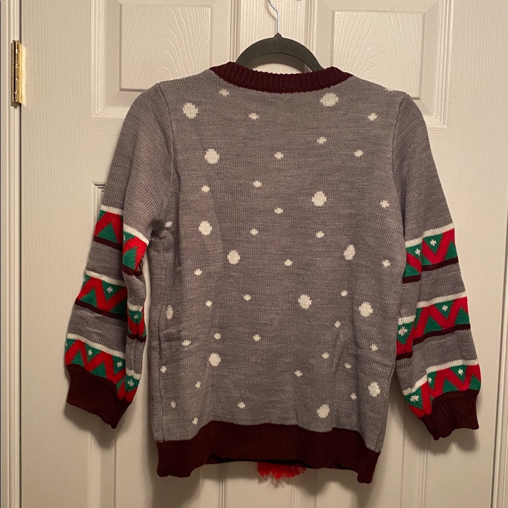 Joyin Kids Reindeer Ugly Gray Sweater with Colorful Lights…size L - Picture 2 of 5
